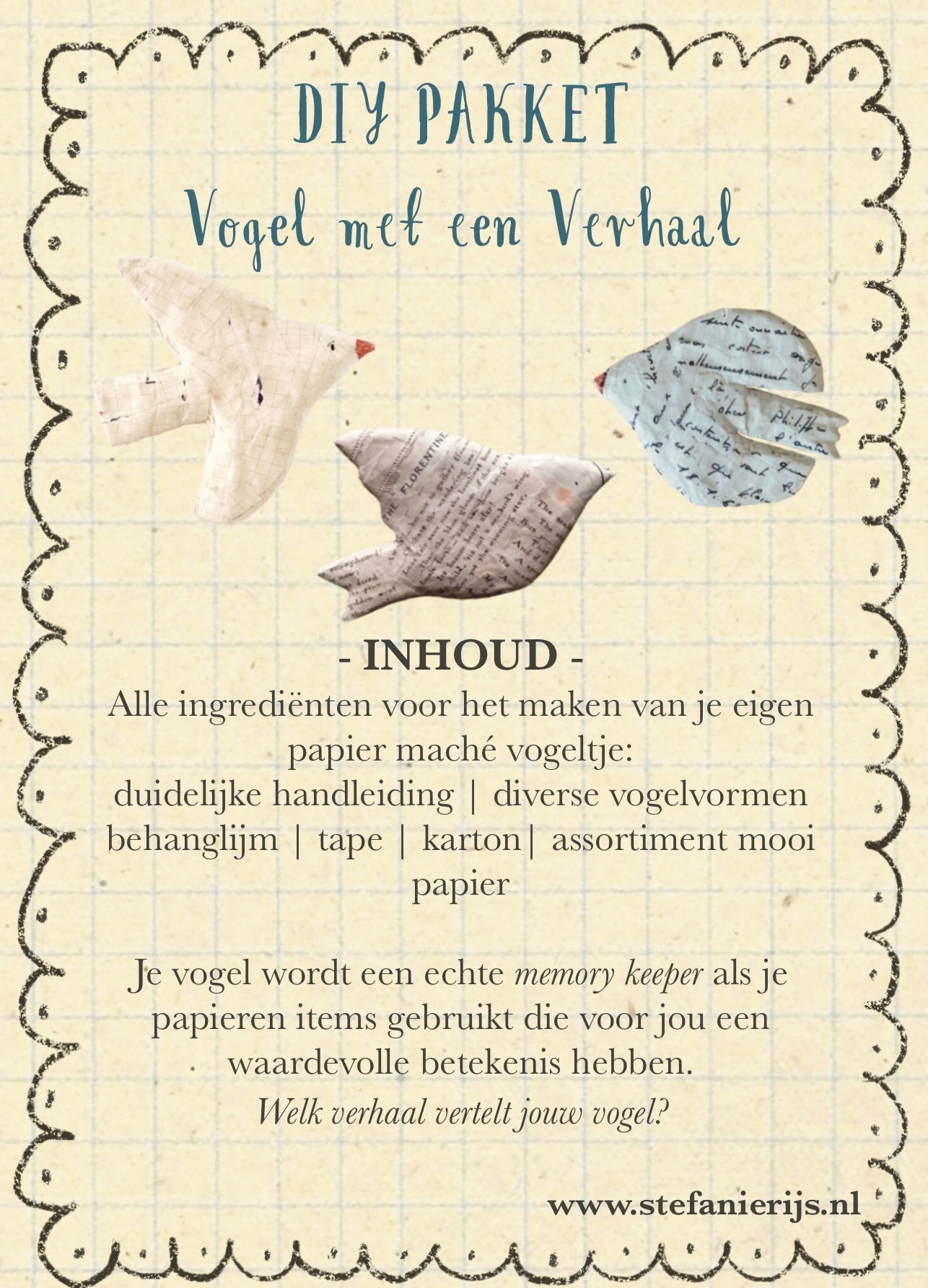 DIY pakket - maak je eigen Vogel met een Verhaal