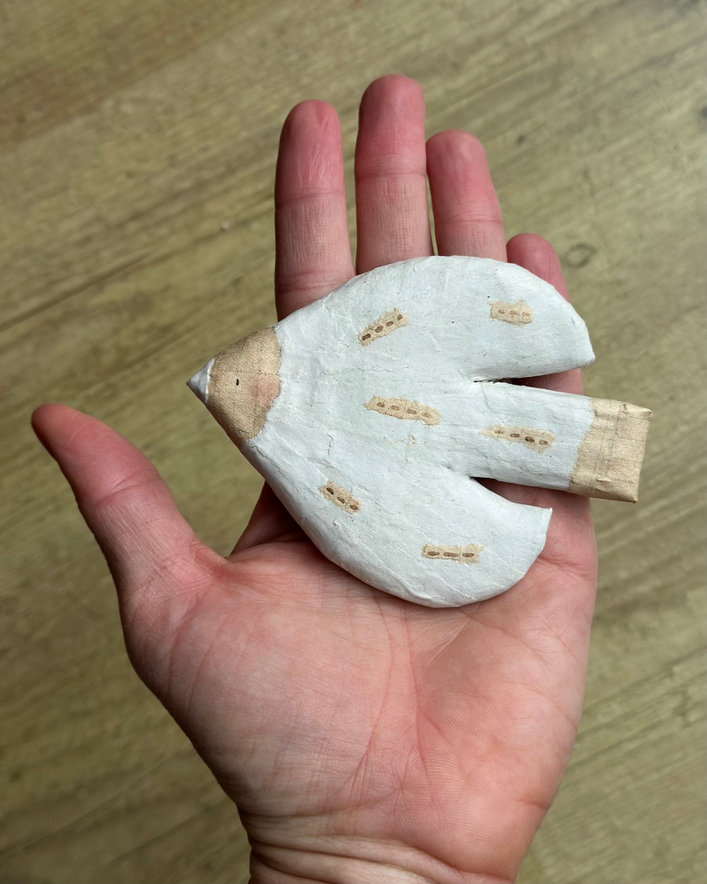 Vogels met een Verhaal - Grijs gerecycled papier icm oud ruitjespapier