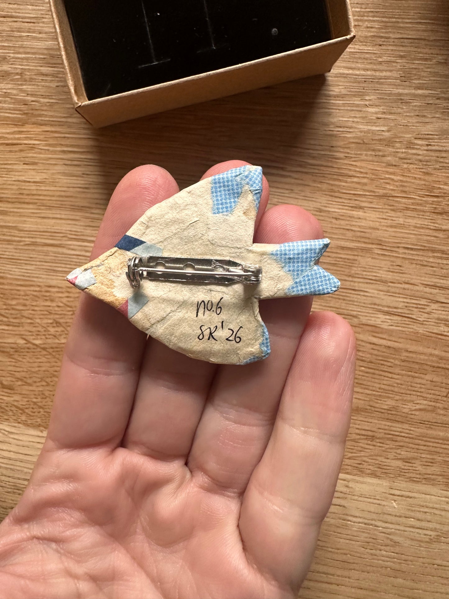 Papier maché broche no. 6