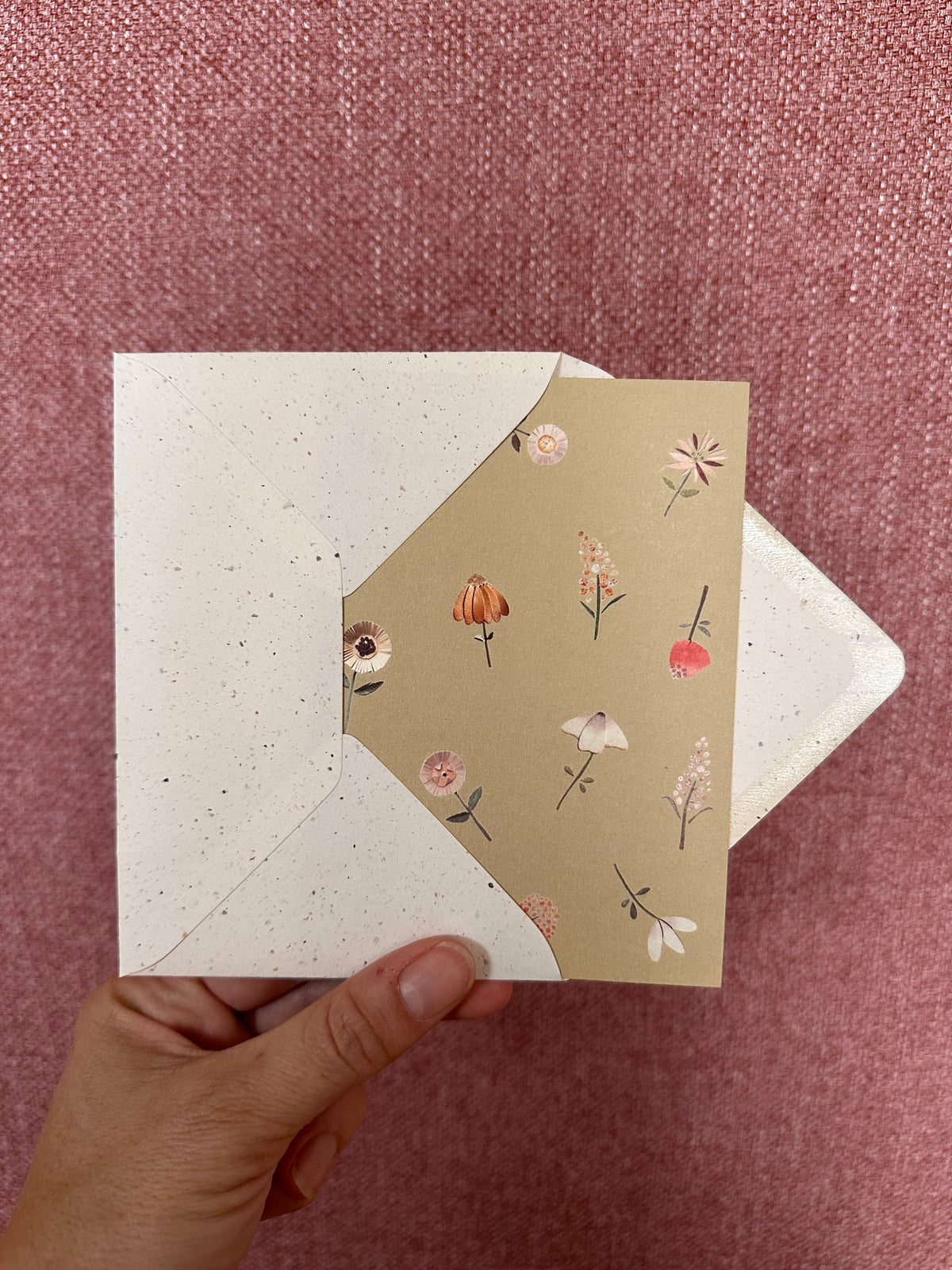 Wenskaarten per stuk: bloemen groen