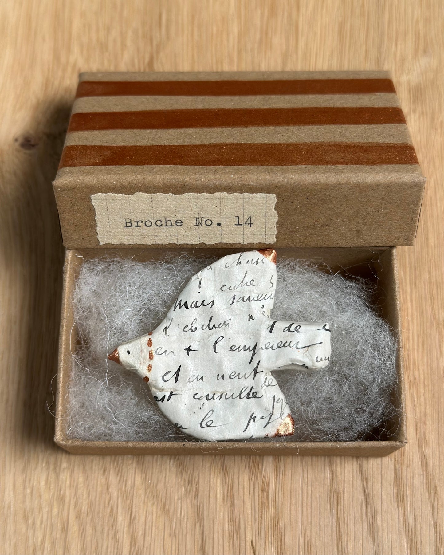 Papier maché broche no. 14