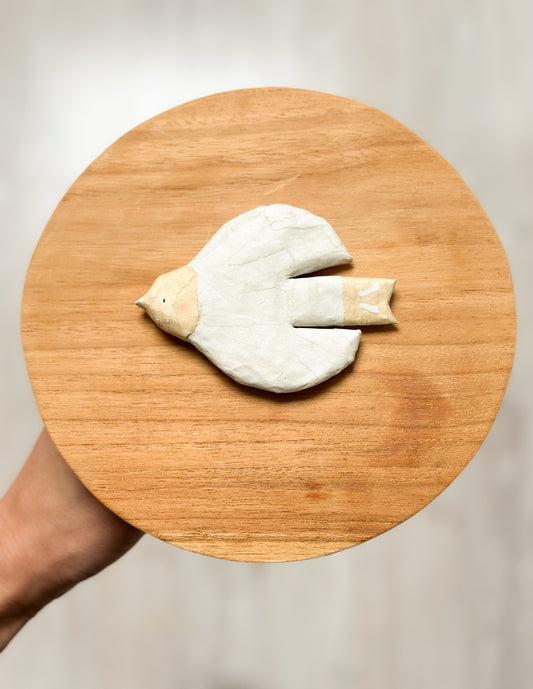 Vogels met een Verhaal - Grijs gerecycled papier icm oud ruitjespapier